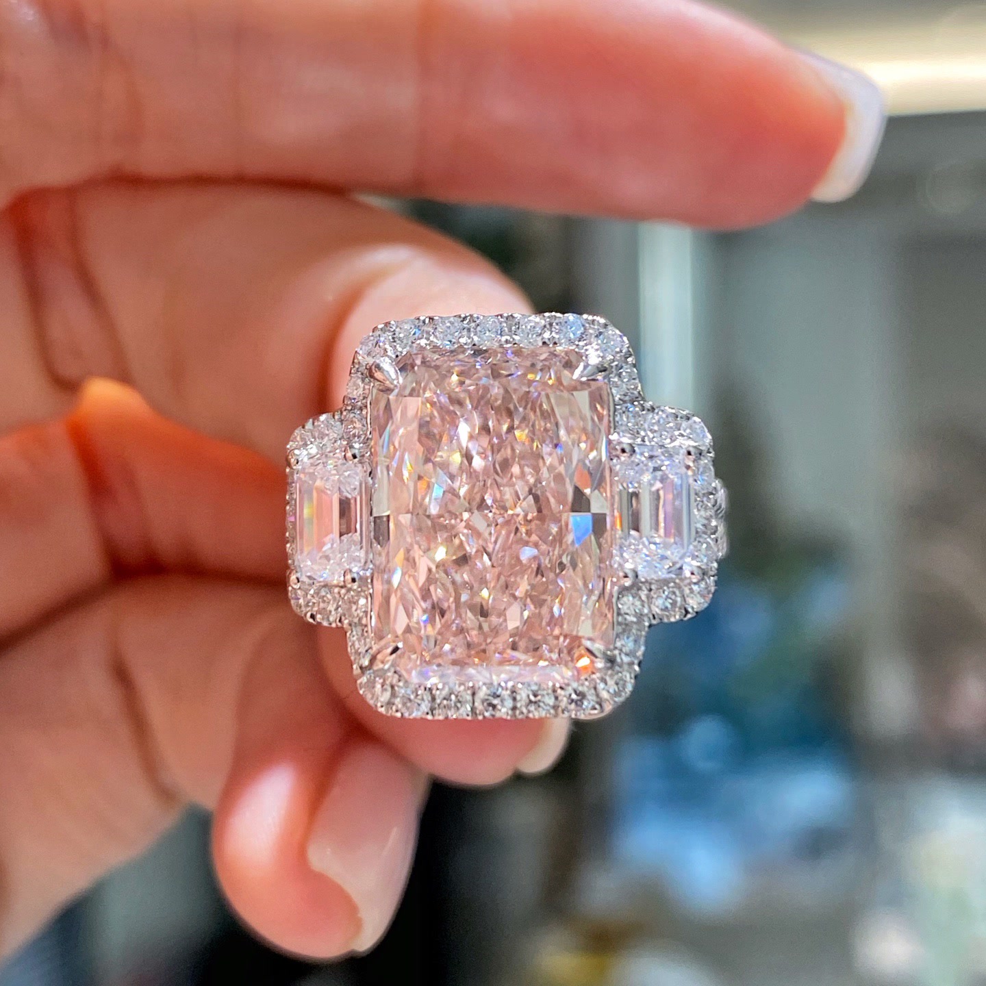 Rosaria 7ct Radiant Pink Diamond Statement Ring — product photo 2 of 4