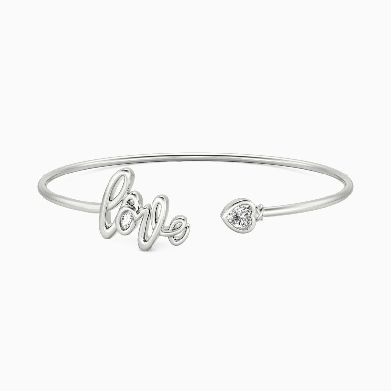 To Be Loved Open Heart Bangle Bracelet — product photo 2 of 6