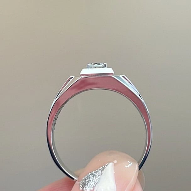 10-Stone Micro Pavé Lab-Grown Diamond Band – Platinum Men’s Diamond Ring — product photo 5 of 6
