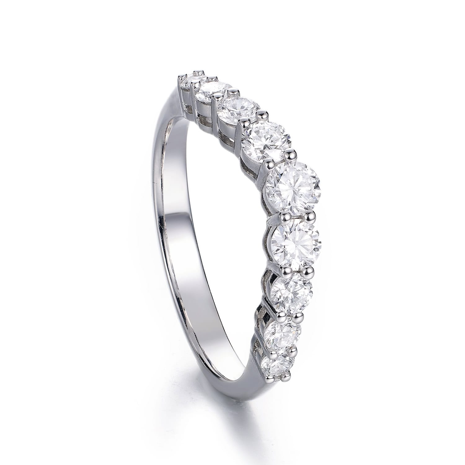 V-Shaped Lab Grown Diamond Band Stackable Daily Wedding Ring — product photo 4 of 5