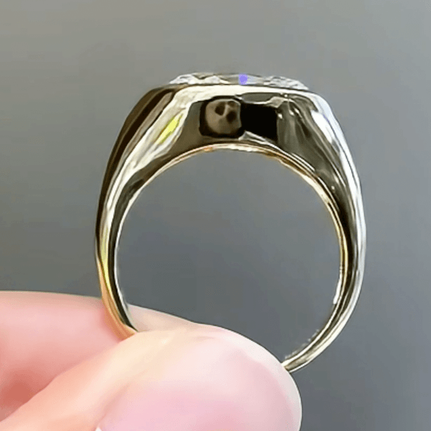 Oval Lab Diamond Signet Ring – Bezel Set Minimal Luxury Ring — product photo 2 of 6