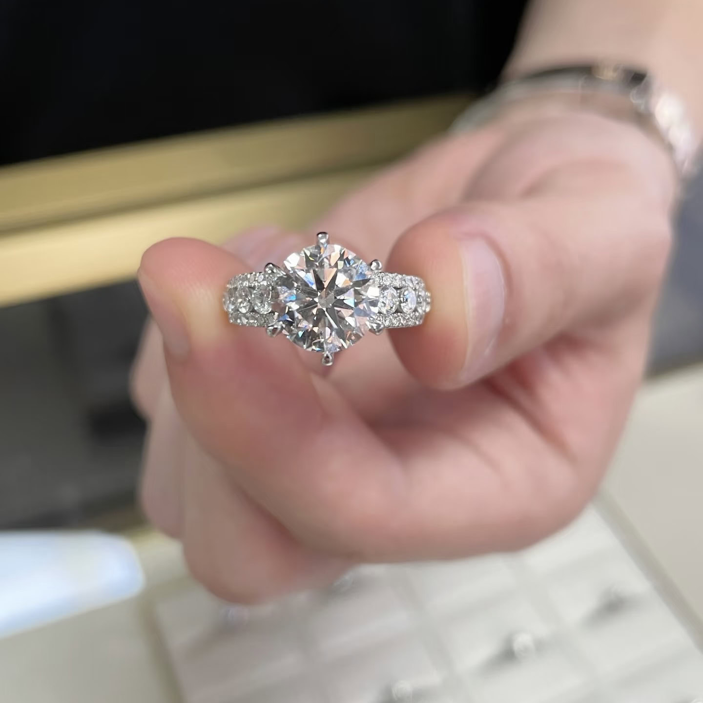 Celeste Royale Round Lab Diamond Engagement Ring — product photo 5 of 6