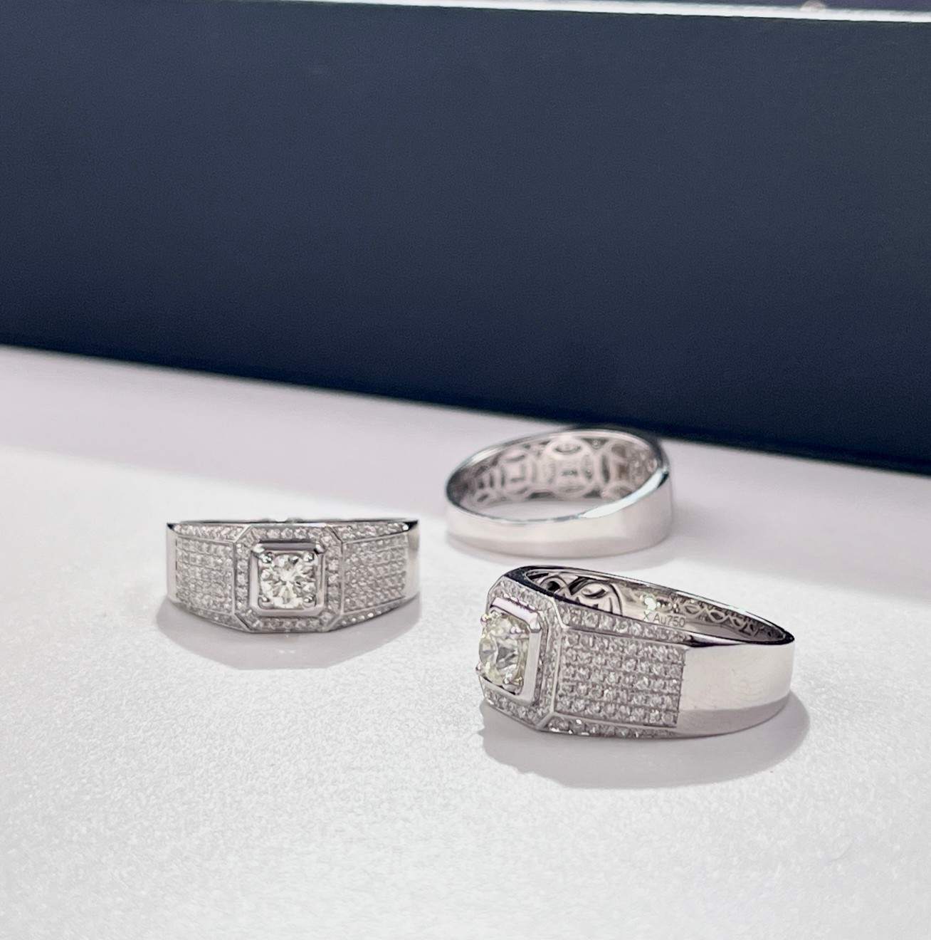 Multi-Row Pavé Platinum Men’s Diamond Ring – Statement Luxury Design — product photo 6 of 6