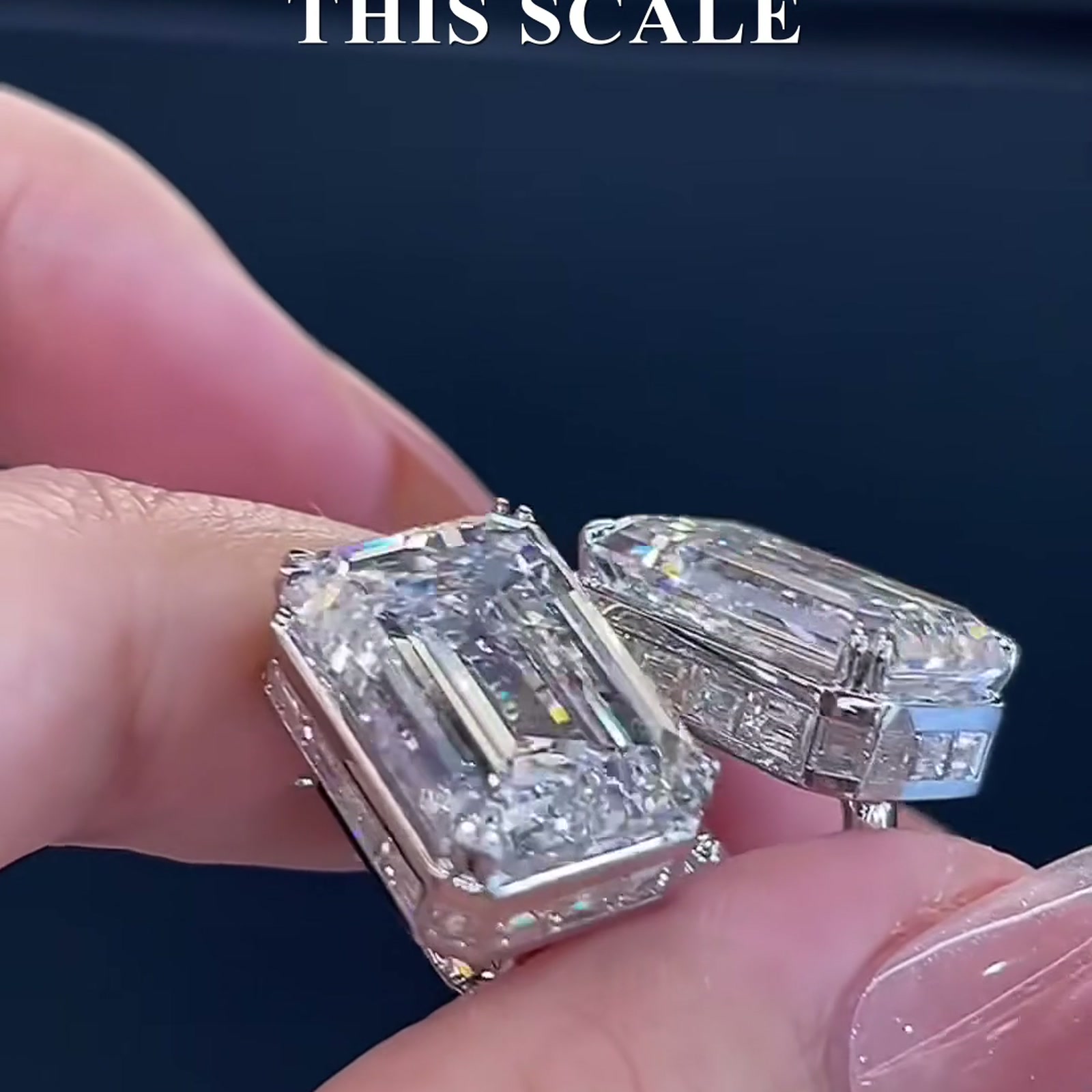 Emerald-Cut Lab-Grown Diamond Statement Earrings — product photo 2 of 4