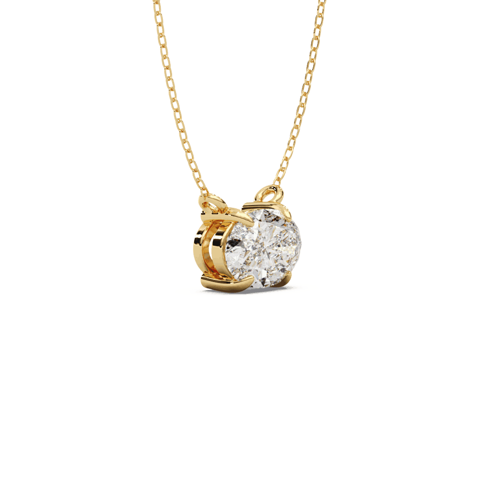 Oval Solitaire Lab-Grown Diamond Pendant Necklace — product photo 3 of 6