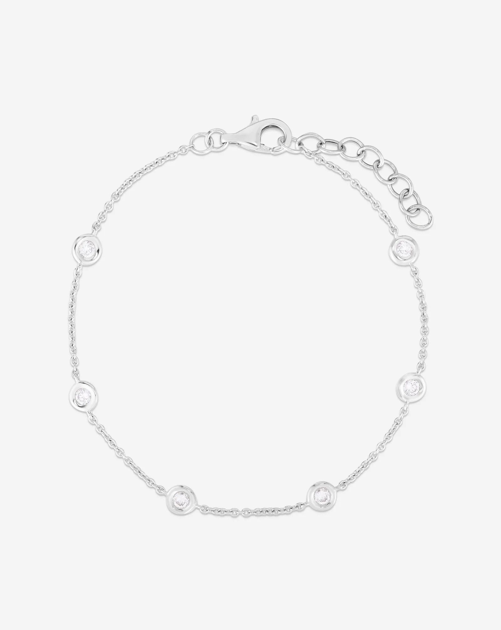 Large Lab-Grown Diamond Bezel Station Bracelet — product photo 1 of 6