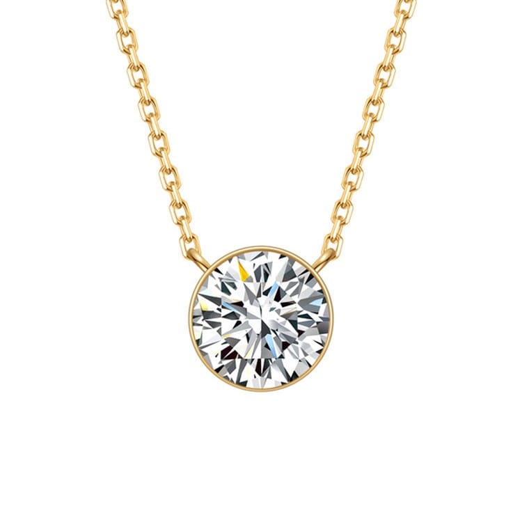 Prongless Floating Diamond Bubble Pendant Necklace Solitaire — product photo 1 of 6