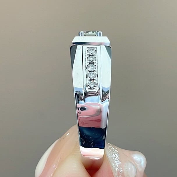 10-Stone Micro Pavé Lab-Grown Diamond Band – Platinum Men’s Diamond Ring — product photo 6 of 6