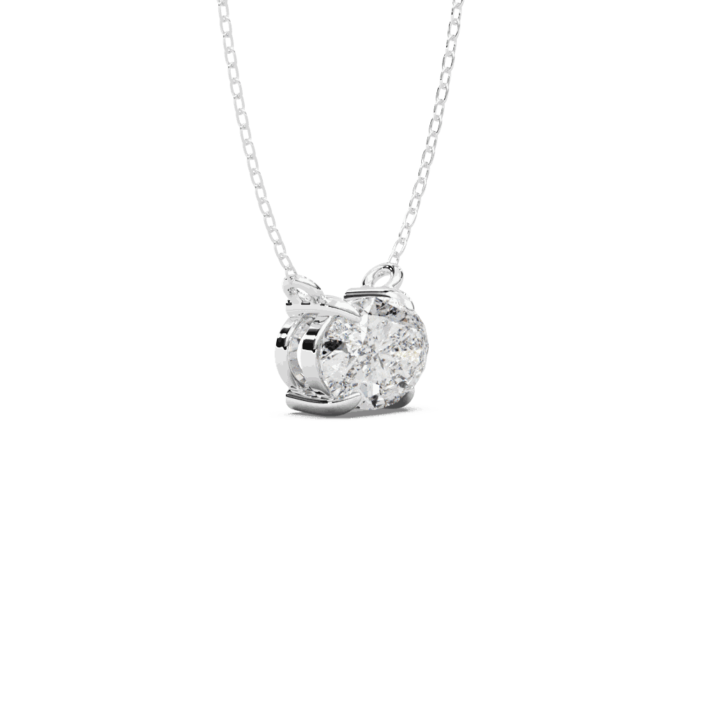 Oval Solitaire Lab-Grown Diamond Pendant Necklace — product photo 6 of 6