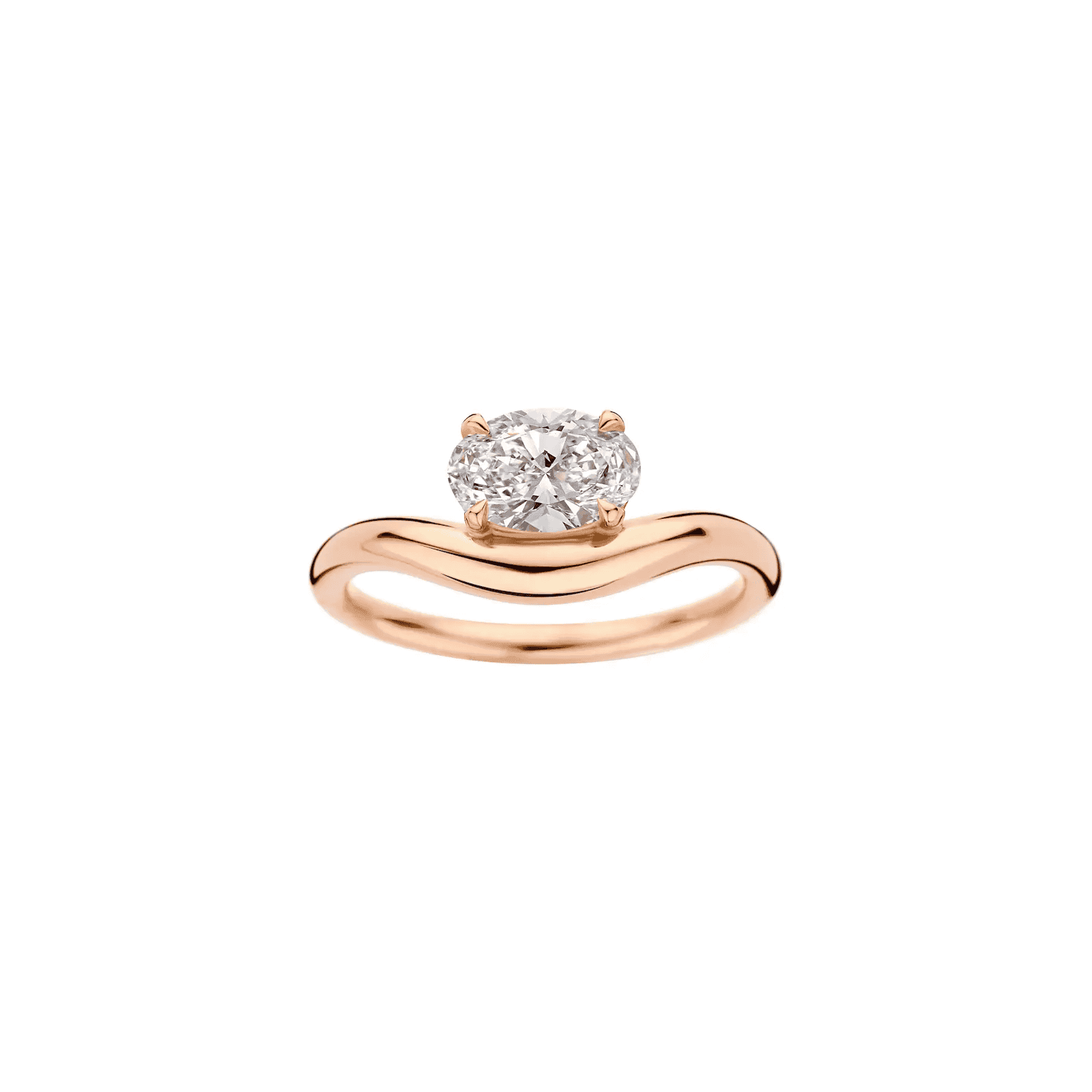 Wave Twist Oval Lab-Grown Diamond Engagement Ring — product photo 5 of 5