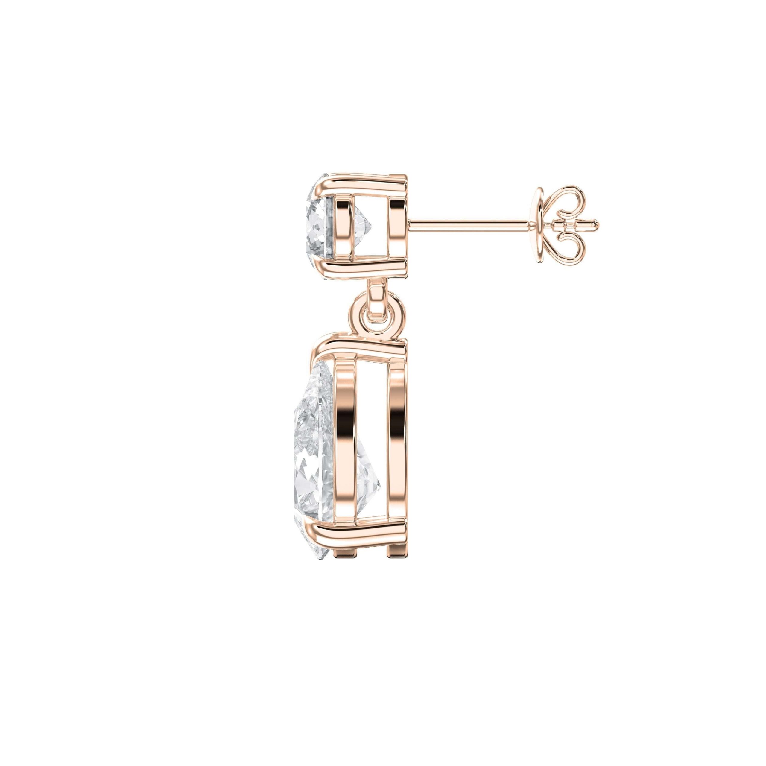 5ct Lab-Grown Diamond Drop Earrings in 14K Gold — product photo 6 of 6
