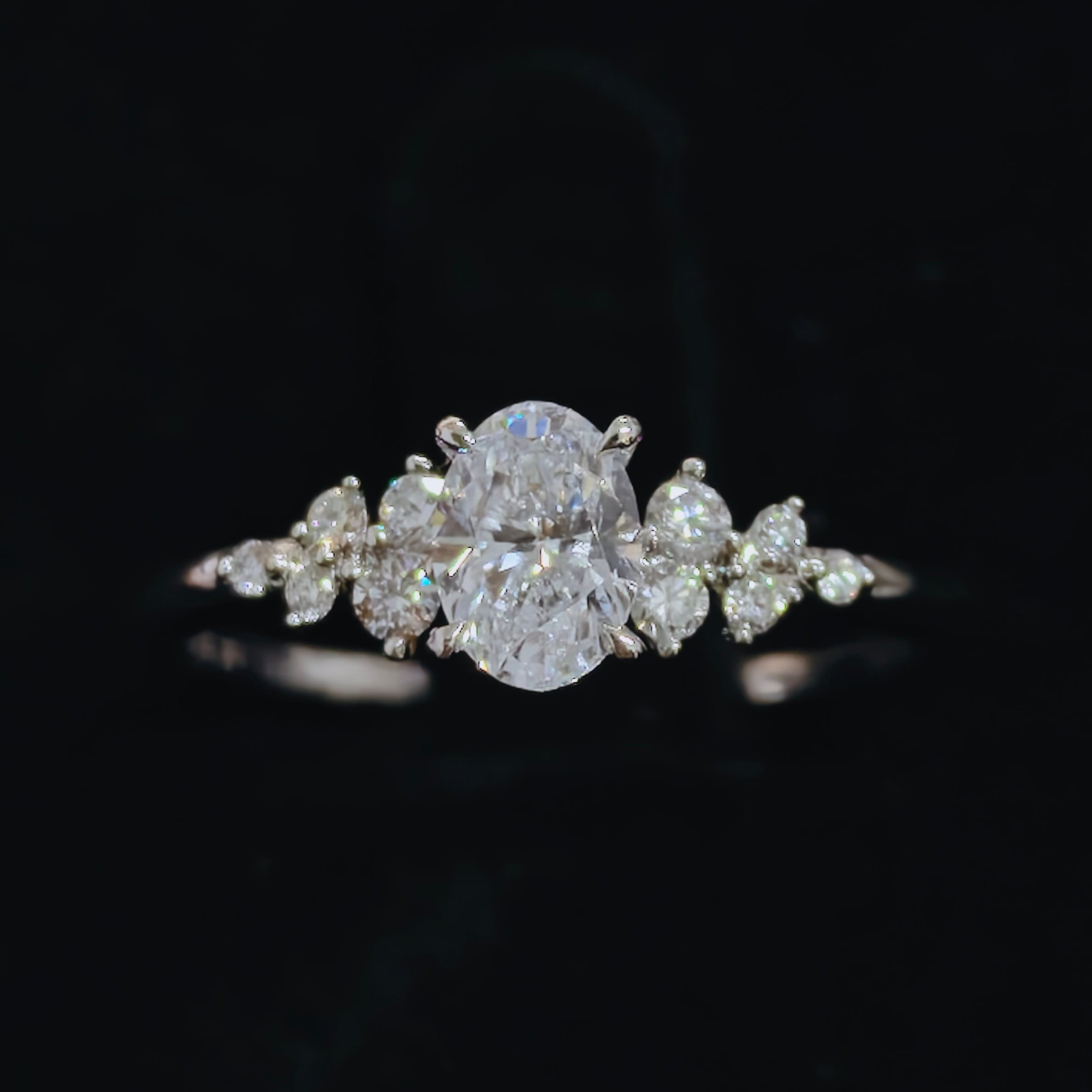 BP010 Berlin Love Letter Lab Diamond Ring – Multi-Shape Center Stone Delicate Design — product photo 6 of 6