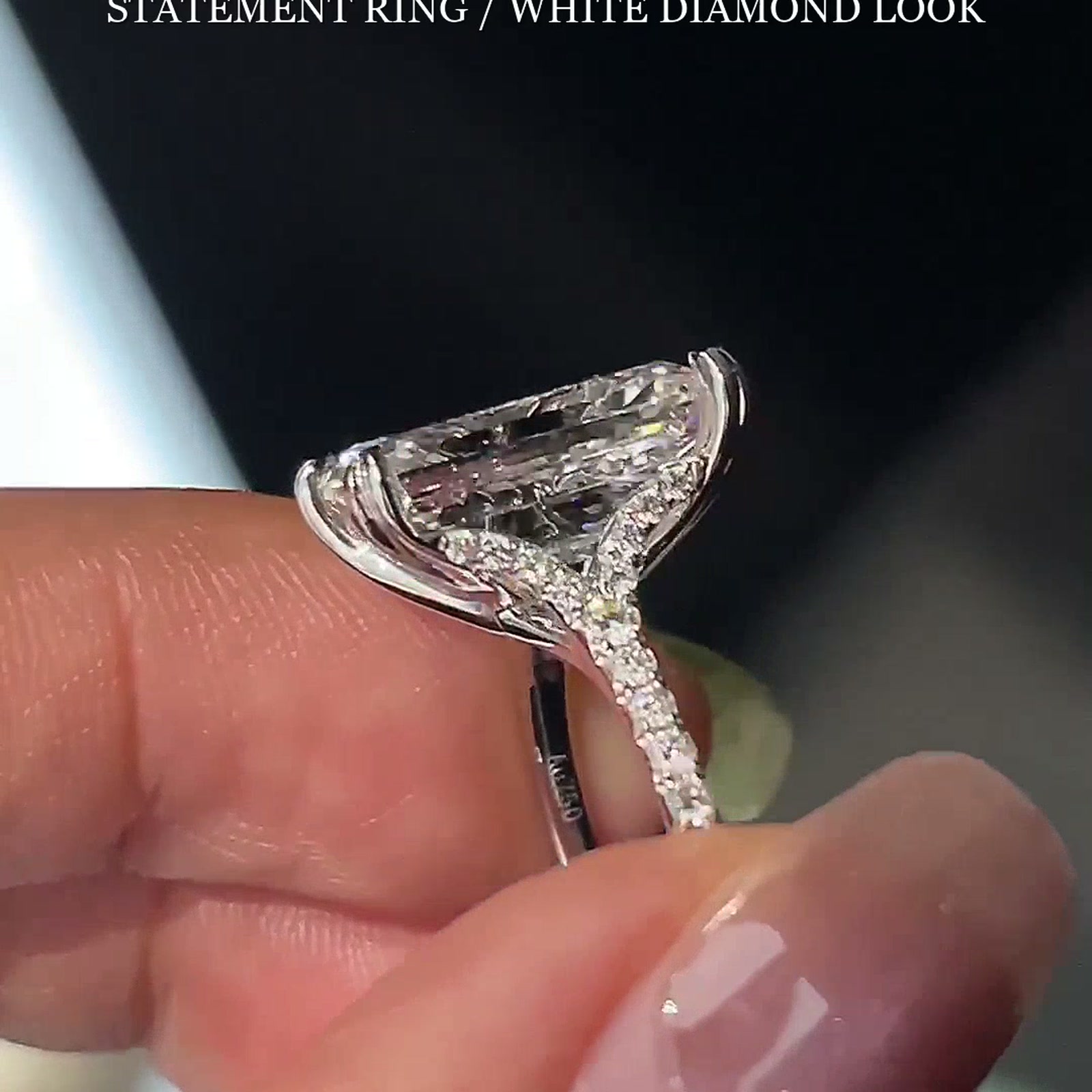 Emerald-Cut Lab-Grown Diamond Split-Shank Ring — product photo 2 of 4