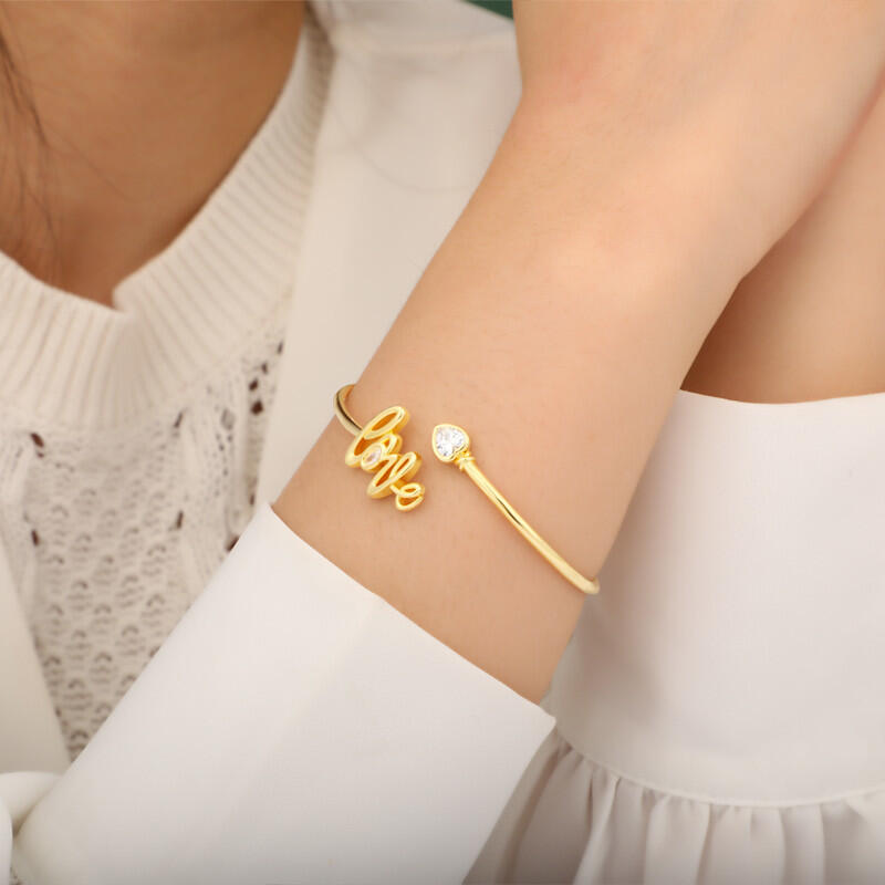 To Be Loved Open Heart Bangle Bracelet — product photo 4 of 6