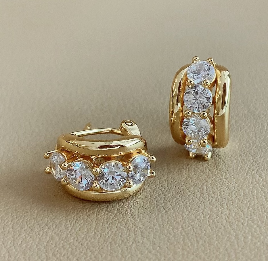 Colette Lab Diamond Huggie Earrings — product photo 5 of 6