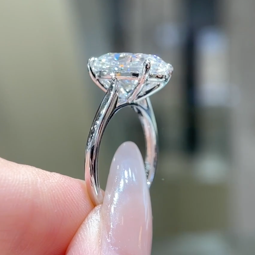 Classic 4-Prong Oval Lab Grown Diamond Solitaire Ring | Engagement Ring — product photo 3 of 5