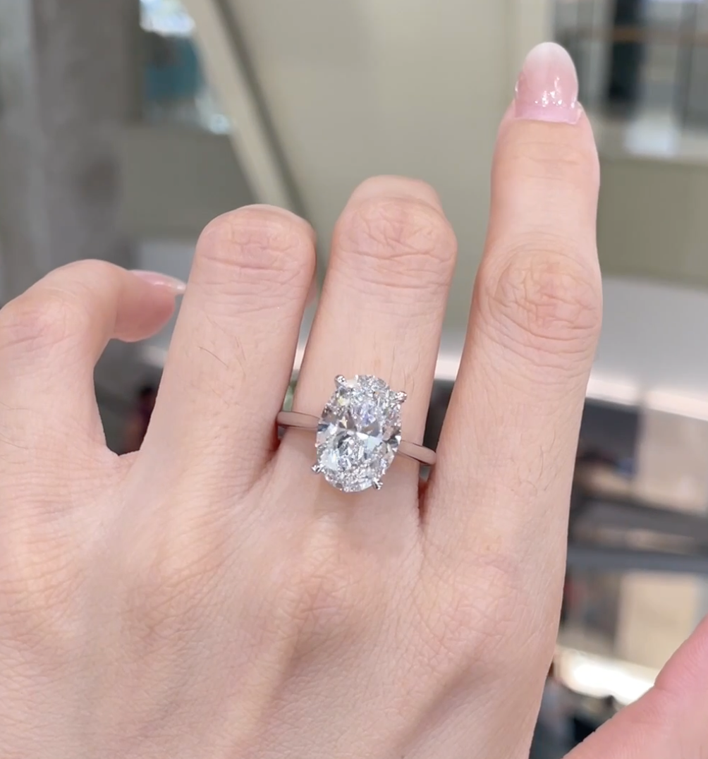 Classic 4-Prong Oval Lab Grown Diamond Solitaire Ring | Engagement Ring — product photo 2 of 5