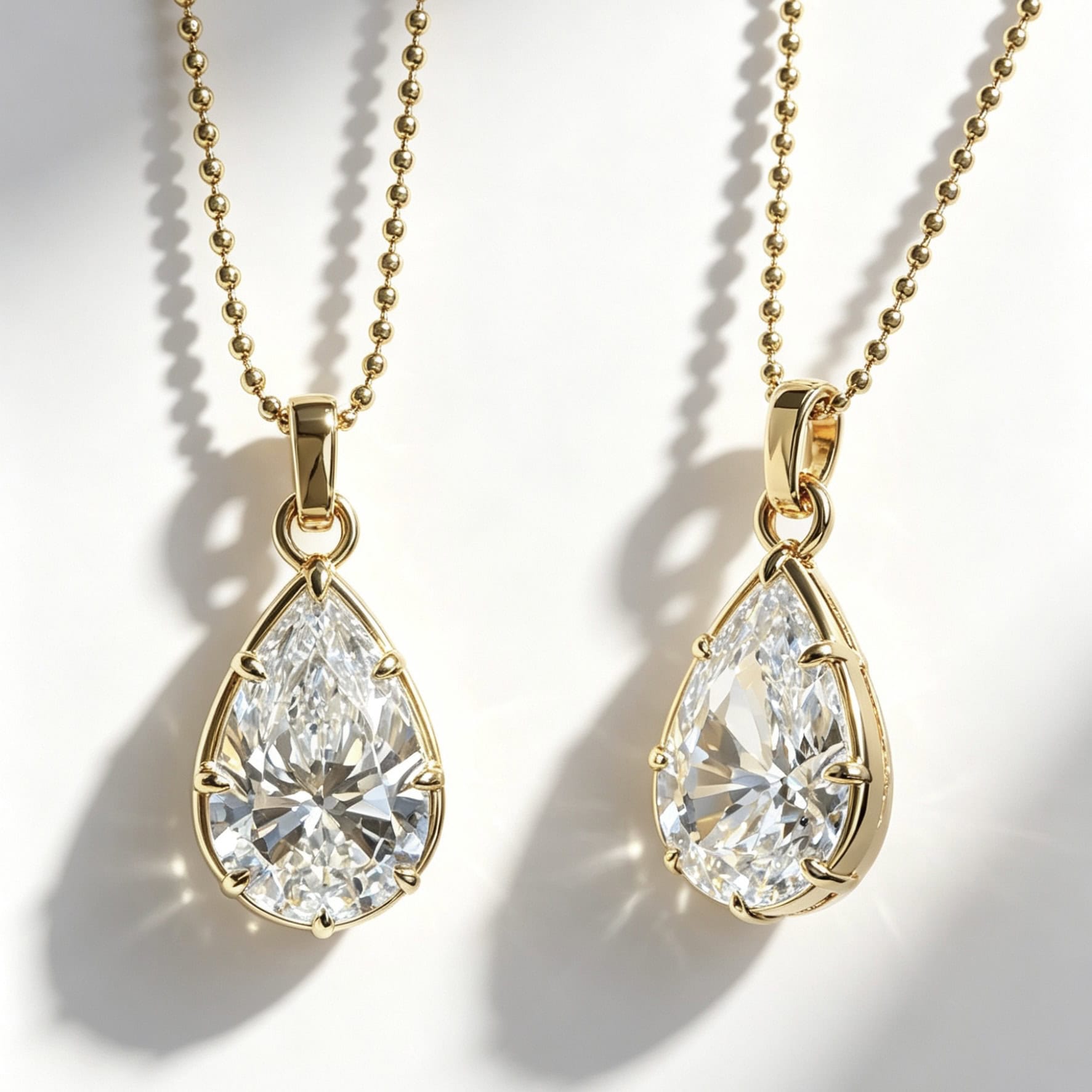 Pear Lab Diamond Sculptural Necklace | Prong Set Pendant — product photo 1 of 6