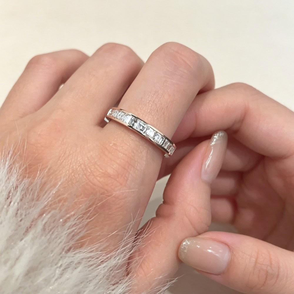 Baguette Lab Diamond Eternity Ring in 14K / 18K Solid Gold — product photo 2 of 6