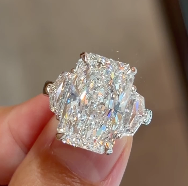 Valentina Radiant Lab Diamond Three Stone Engagement Ring — product photo 4 of 6