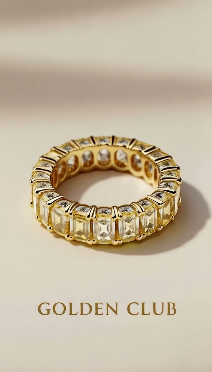Fancy Yellow Emerald-Cut Eternity Band