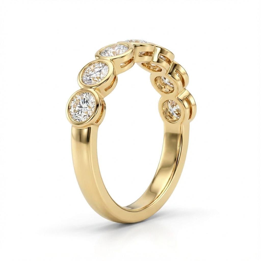 Seven-Stone Lab-Grown Diamond Bezel Band Ring — product photo 2 of 6