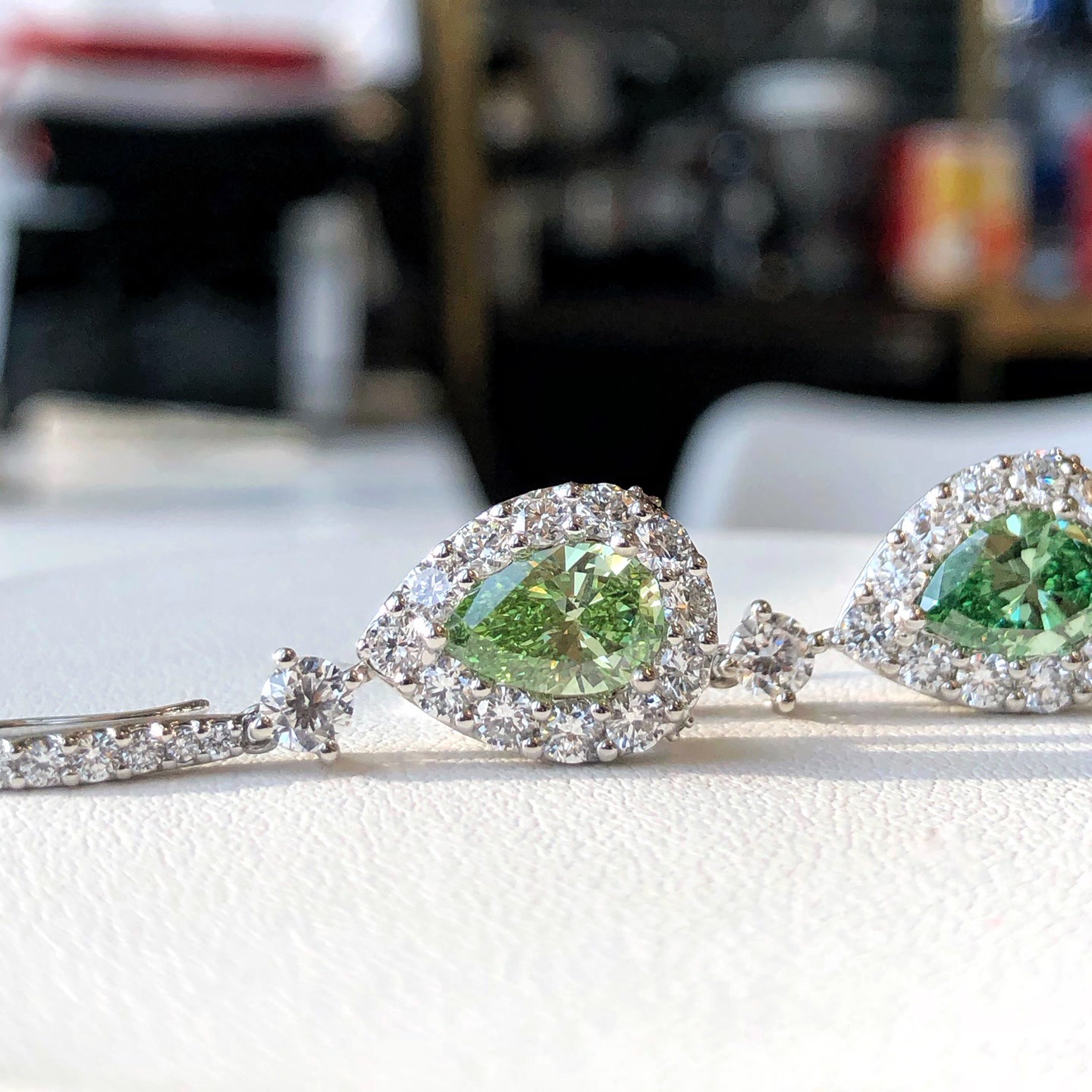 Verdean Green Diamond Earrings — product photo 4 of 4