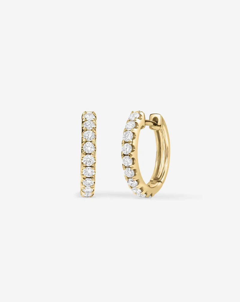 Jumbo Lab-Grown Diamond Huggies Earrings in 14K Solid Gold — product photo 1 of 6