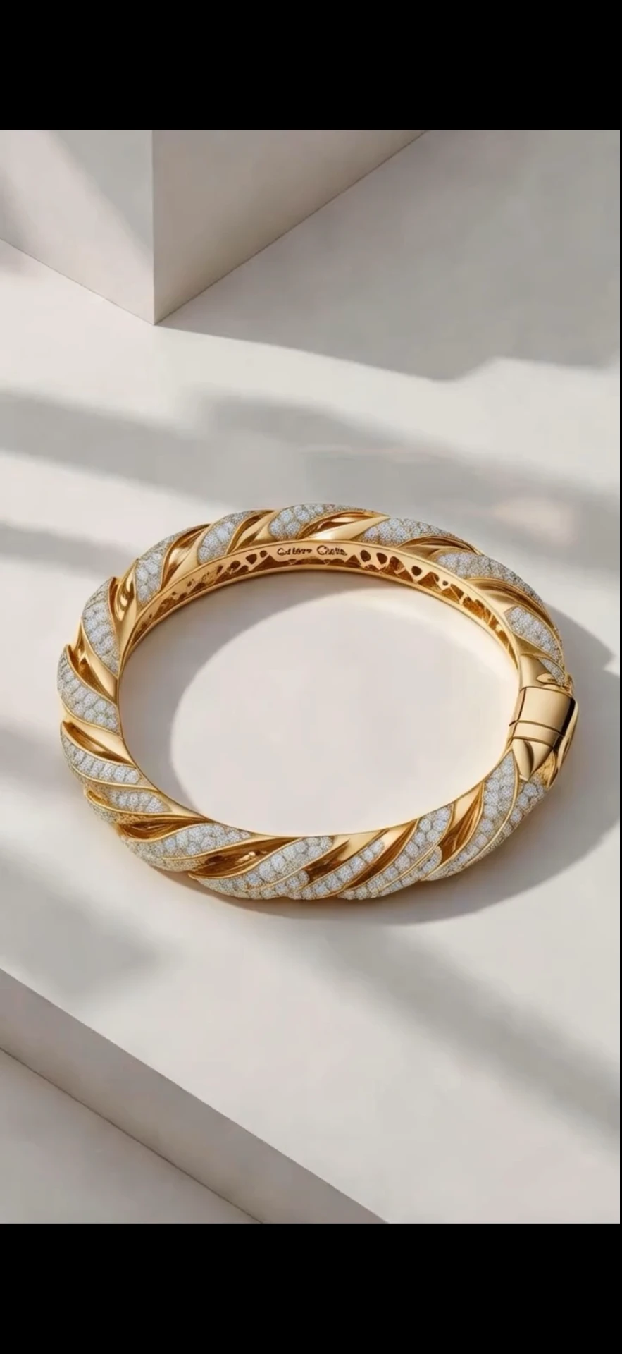 Twisted Pavé Diamond Bangle