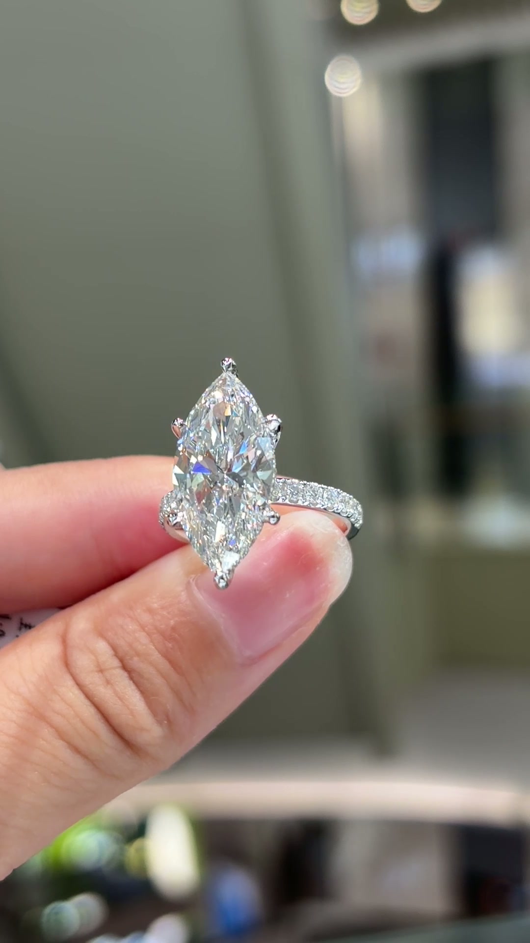 Valencia Pavé Solitaire Marquise Lab-Grown Diamond Engagement Ring — product photo 2 of 2