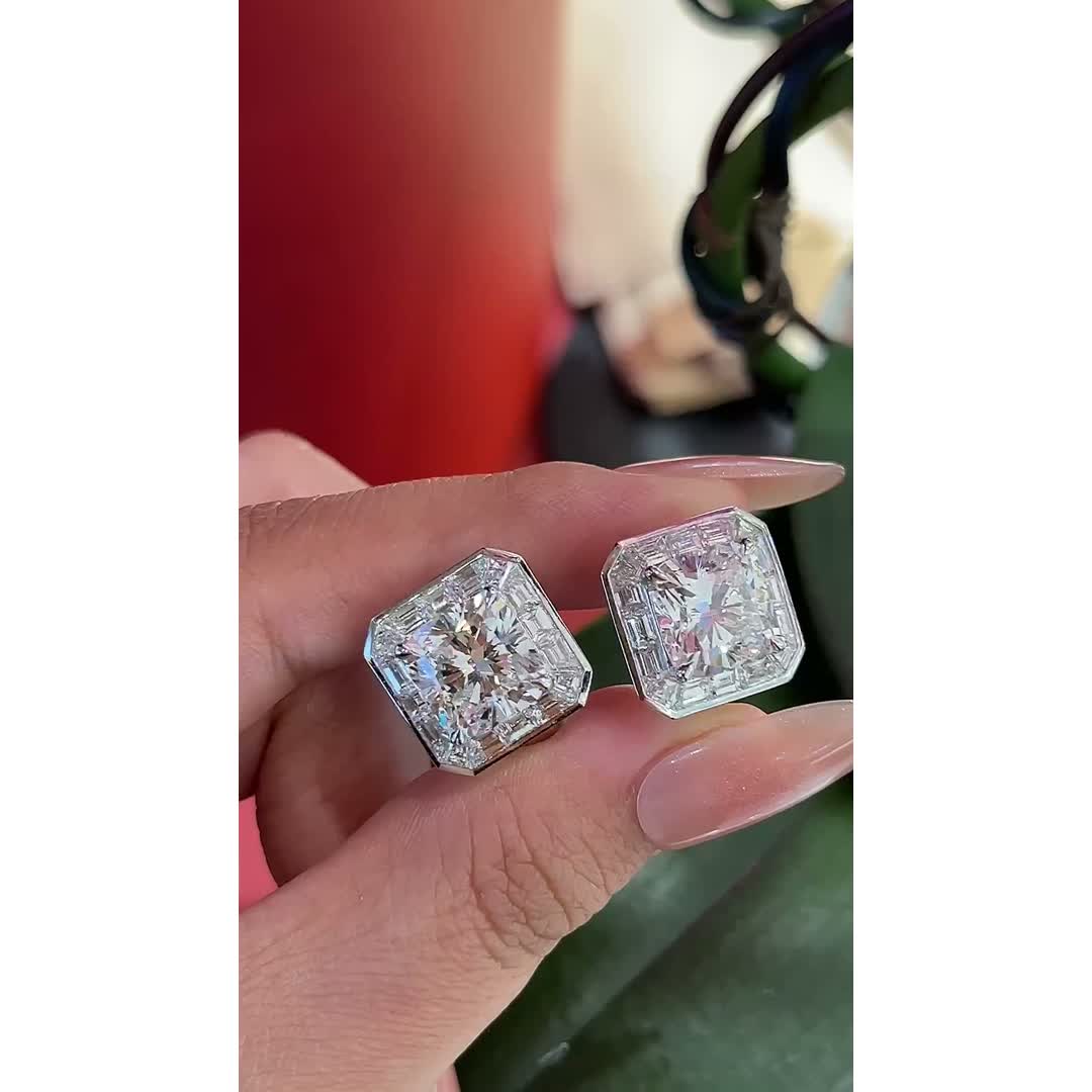 Evelyn Cushion Diamond Hoop Earrings — product photo 3 of 4