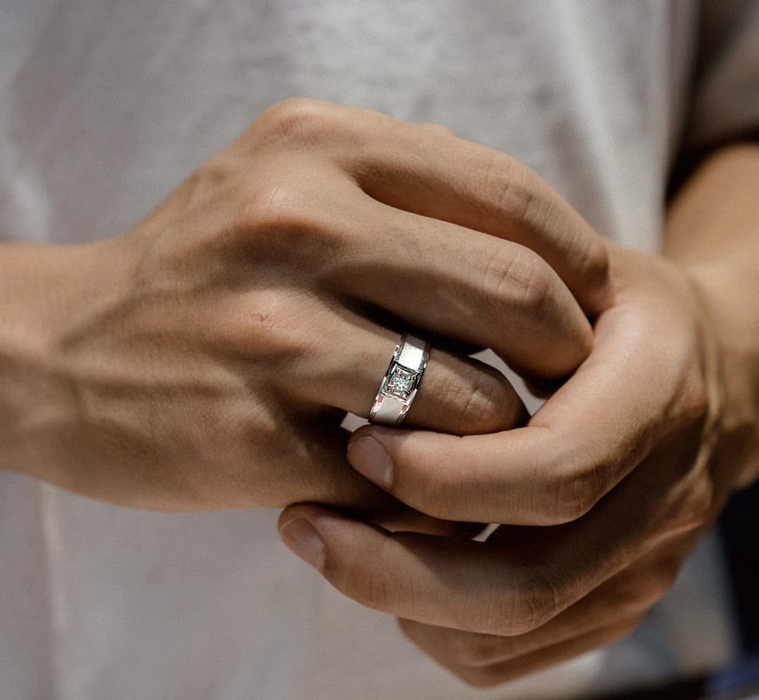 CNC08 Platinum Men’s Lab-Grown Diamond Ring — product photo 3 of 6