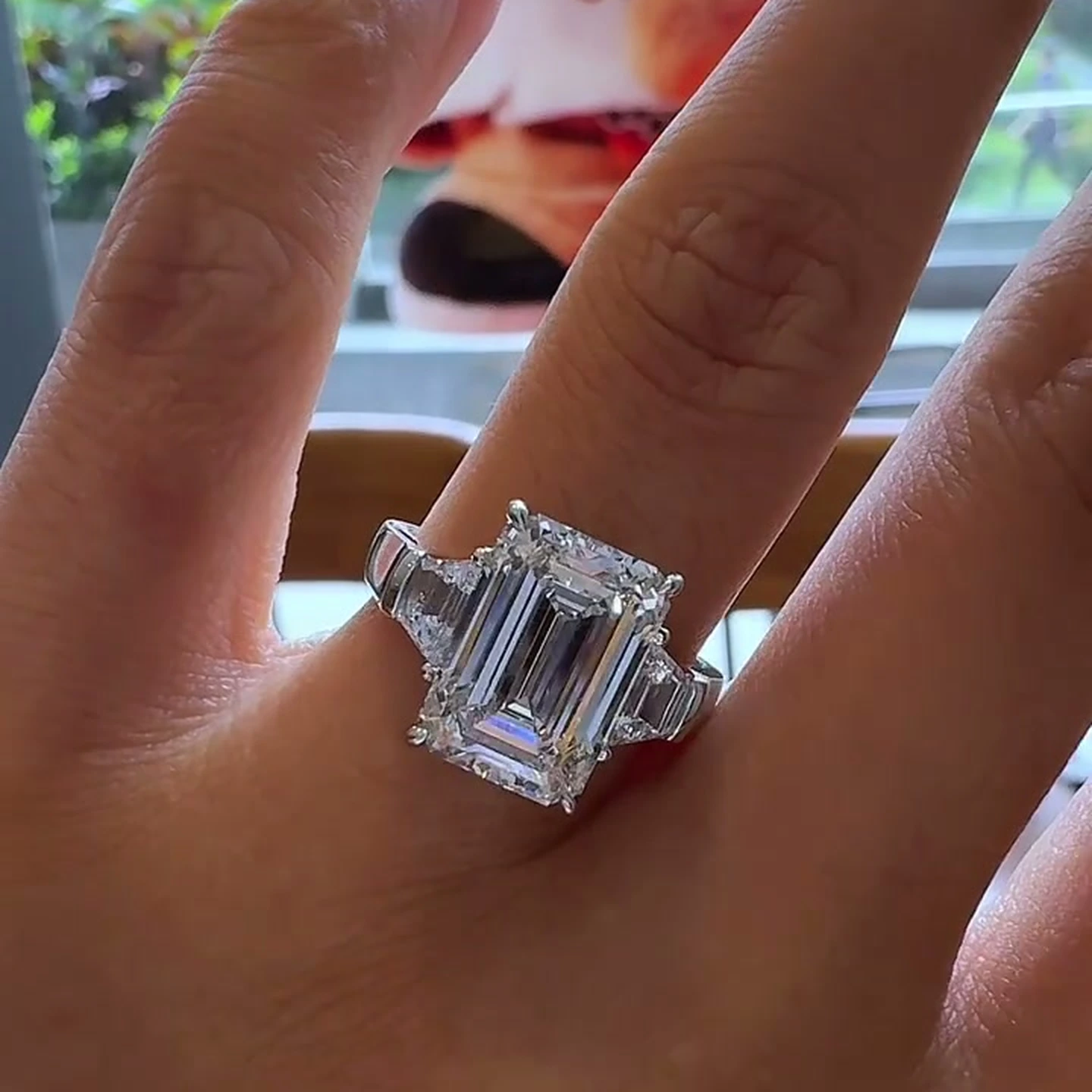 Seraphine Emerald-Cut Three-Stone Lab-Grown Diamond Engagement Ring — product photo 4 of 4