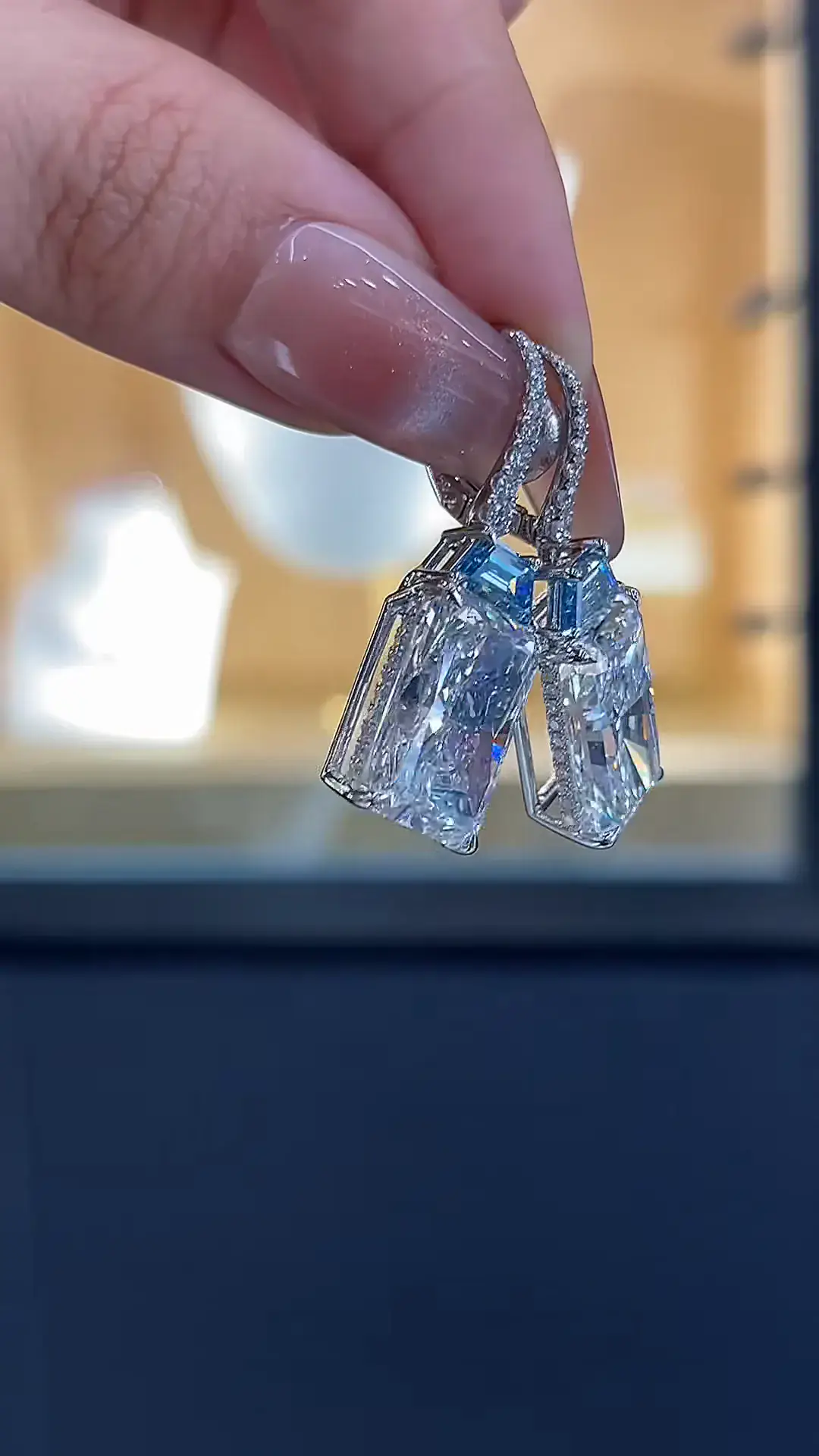 22.10ct Radiant-Cut Lab-Grown Diamond Drop Earrings — product photo 3 of 5