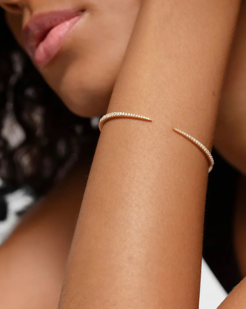 Lab-Grown Diamond Claw Cuff Bangle — product photo 2 of 6