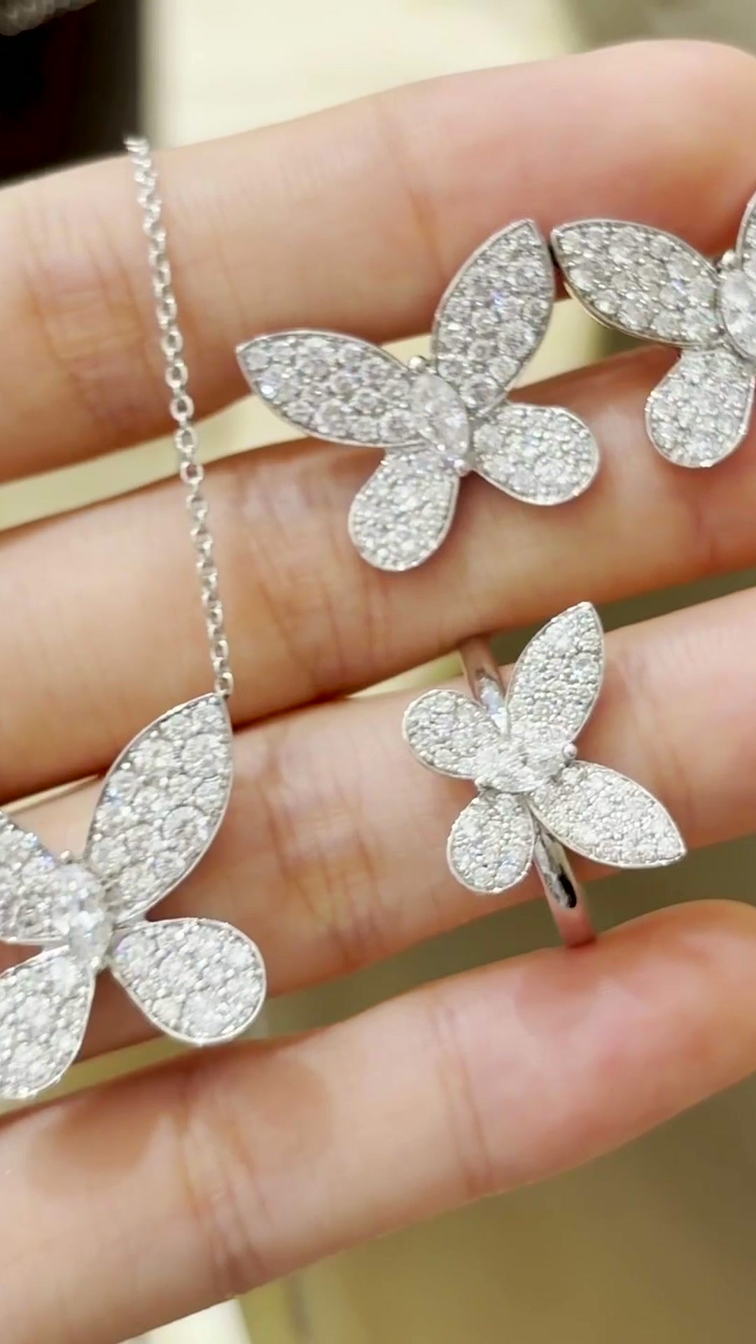 Fiona Butterfly Diamond Jewelry Set — product photo 2 of 5