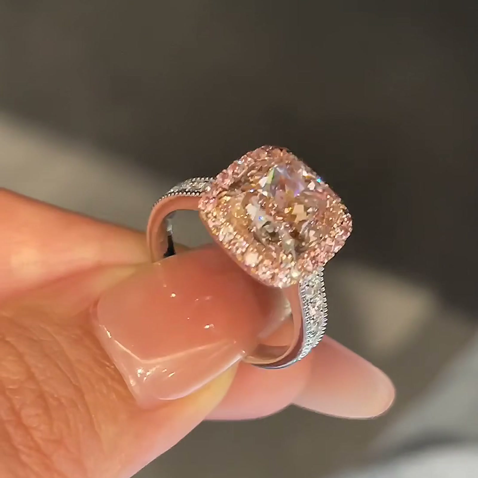 Pink Lab-Grown Diamond Ring — product photo 4 of 4