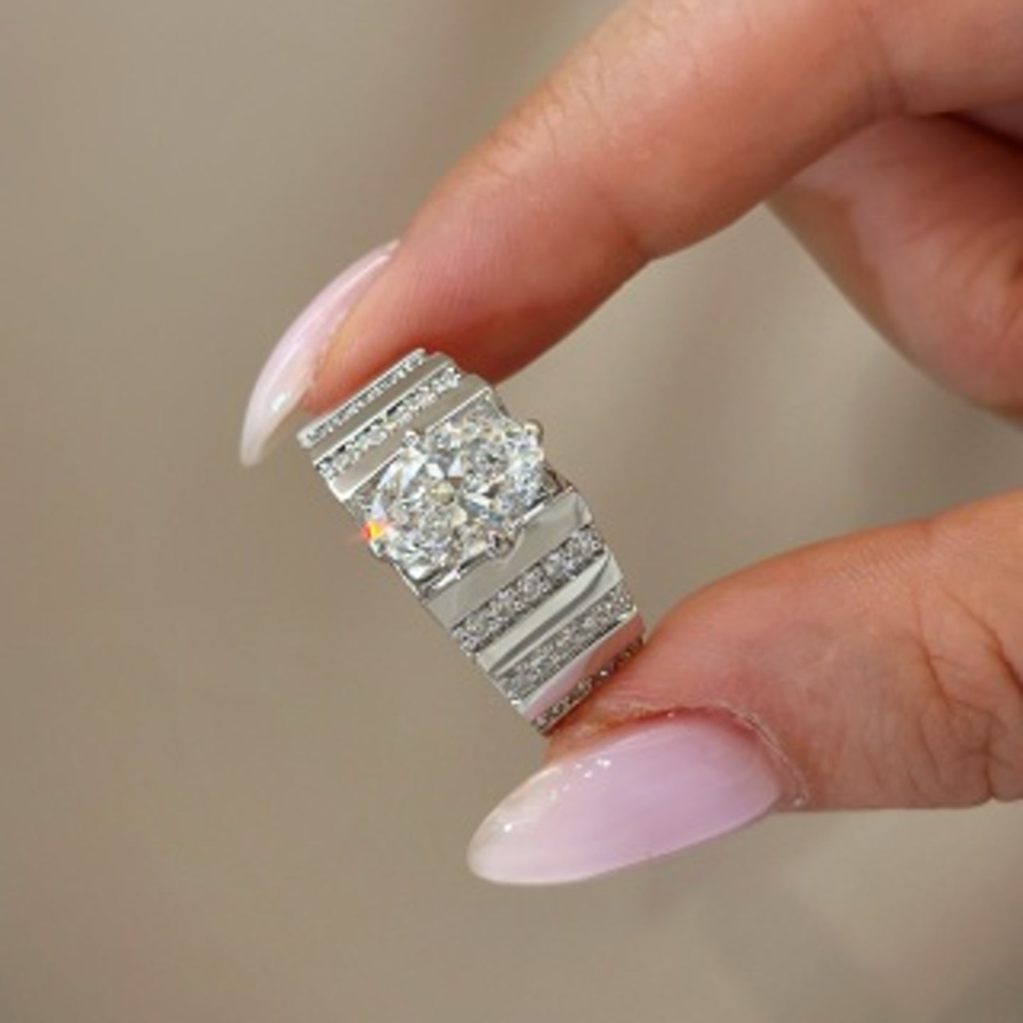 2.08ct 18K White-Gold Lab-Grown Diamond Men’s Ring — product photo 1 of 1
