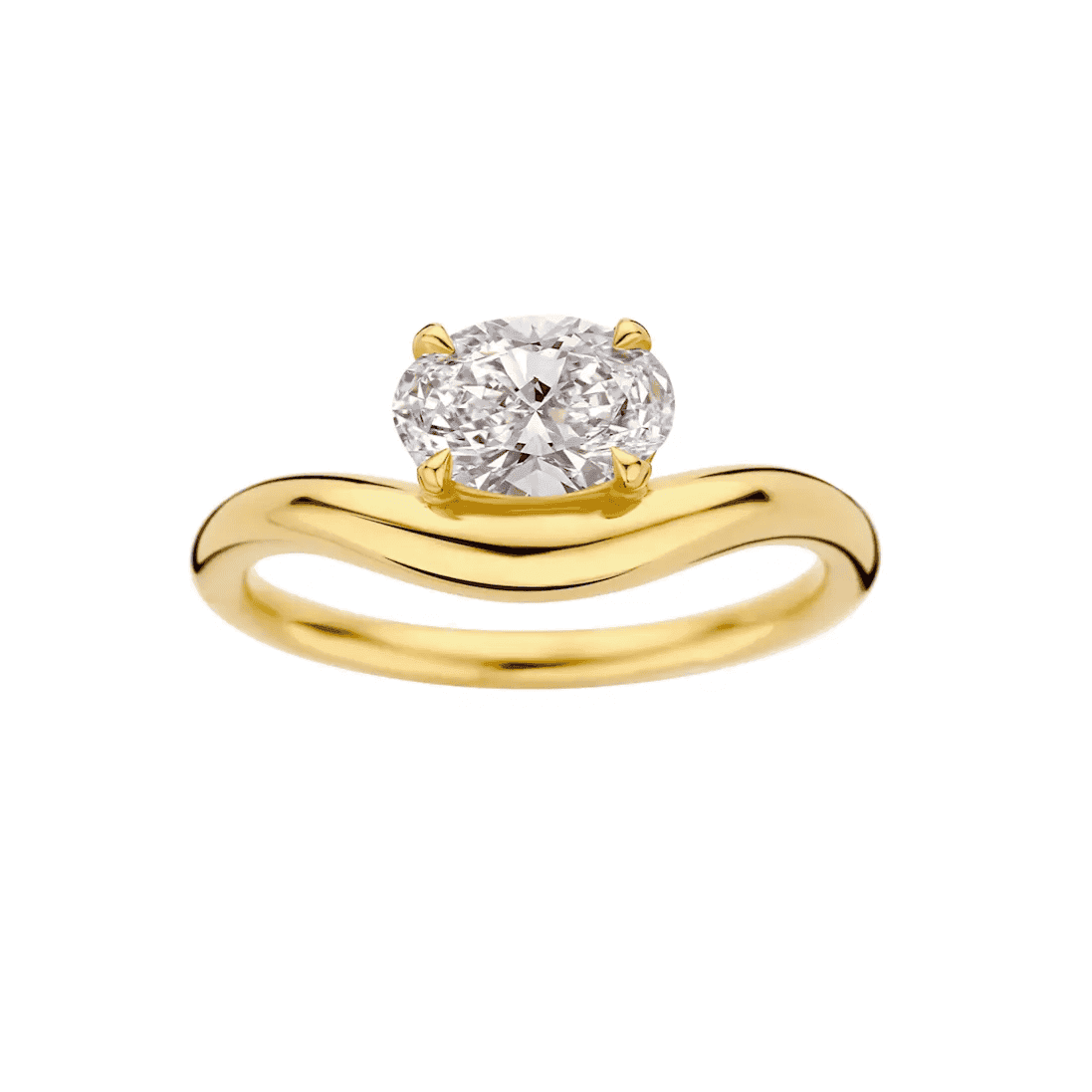 Wave Twist Oval Lab-Grown Diamond Engagement Ring — product photo 4 of 5