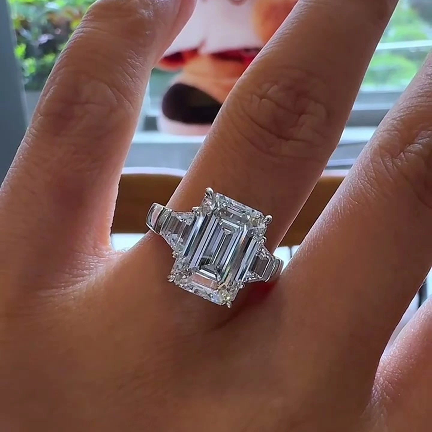 Seraphine Emerald-Cut Three-Stone Lab-Grown Diamond Engagement Ring — product photo 3 of 4