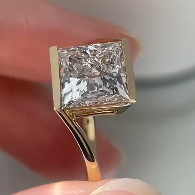 Vera Princess Cut Partial-Bezel Split-Band Lab-Grown Diamond Engagement Ring — product photo 4 of 5