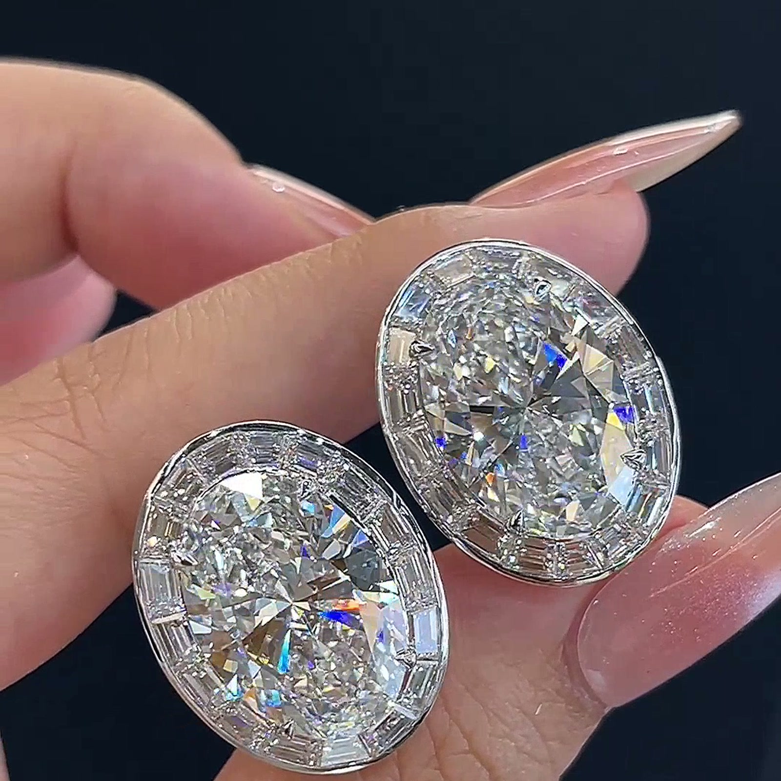 Oval Lab-Grown Diamond Drop Earrings — product photo 1 of 4