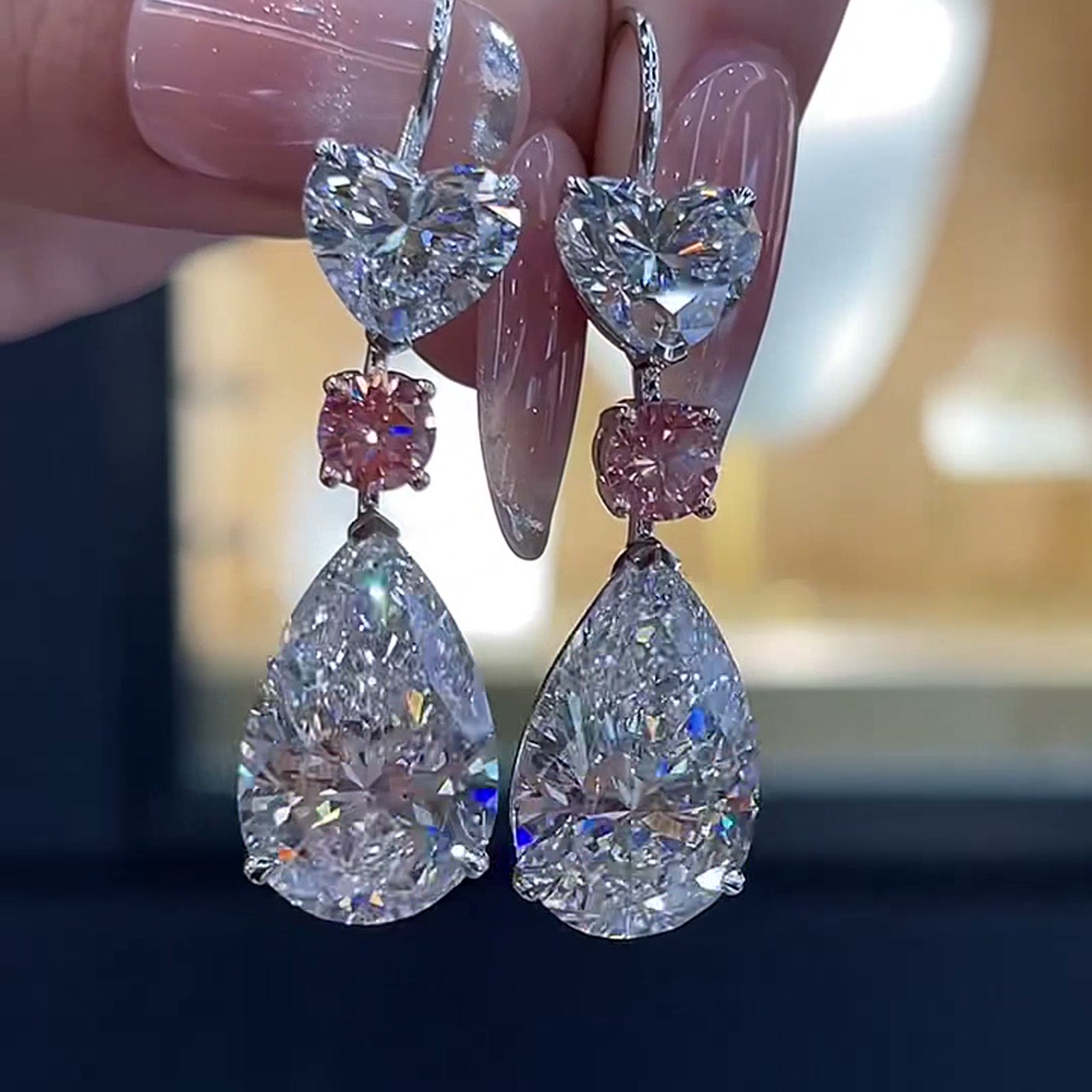 Celestine Pear Drop Lab-Grown Diamond Earrings — product photo 4 of 4