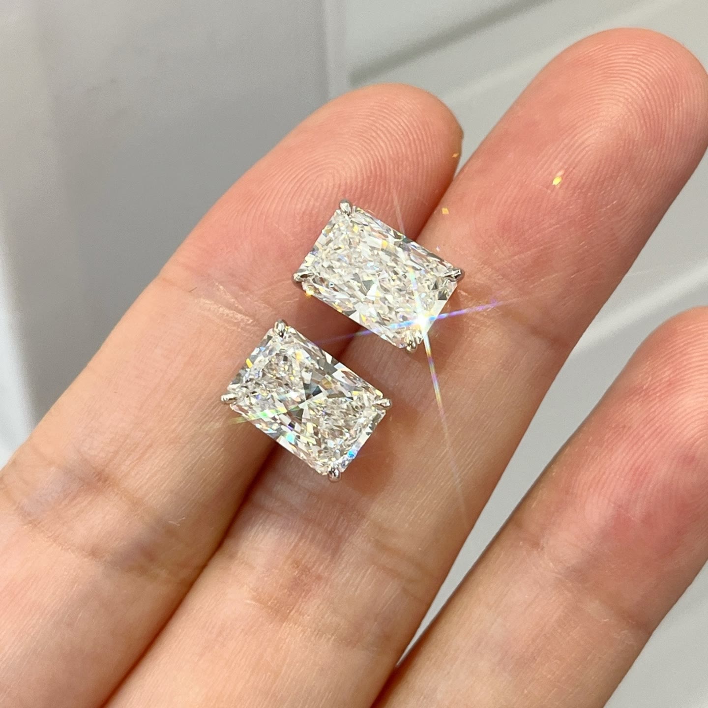 Octaviana Radiant-Cut Lab-Grown Diamond Earrings — product photo 1 of 1