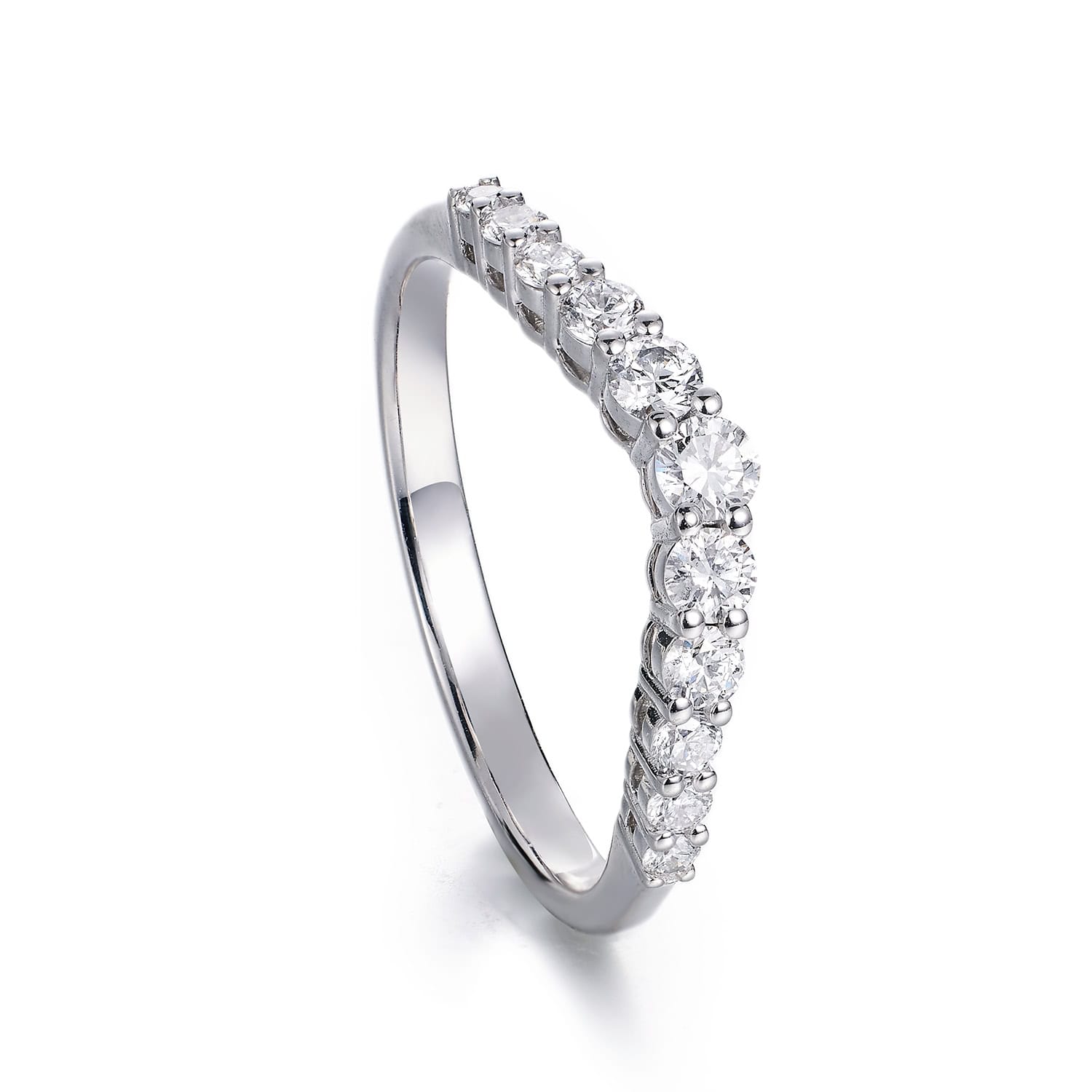 V-Shaped Lab Grown Diamond Band Stackable Daily Wedding Ring — product photo 5 of 5
