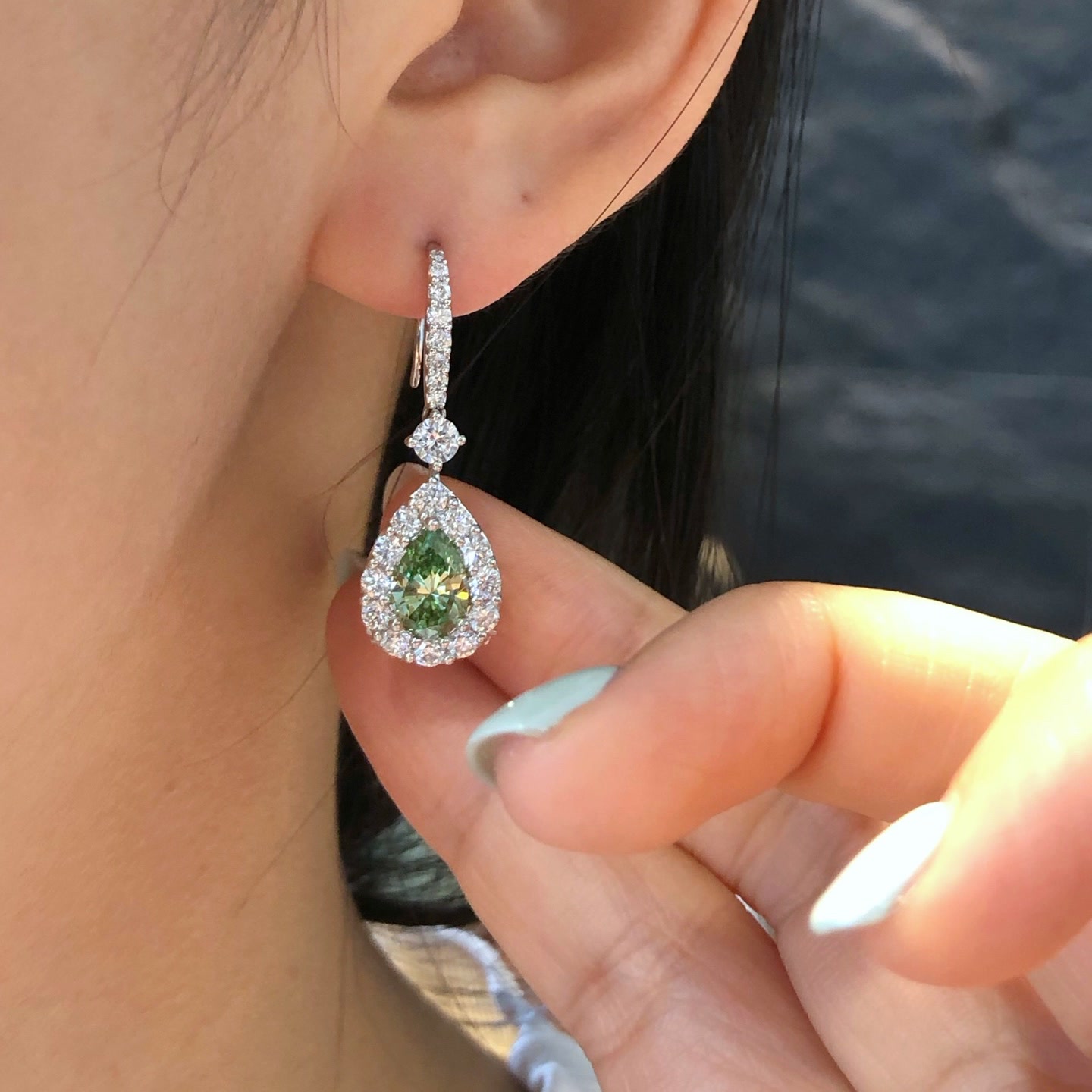 Verdean Green Diamond Earrings — product photo 2 of 4