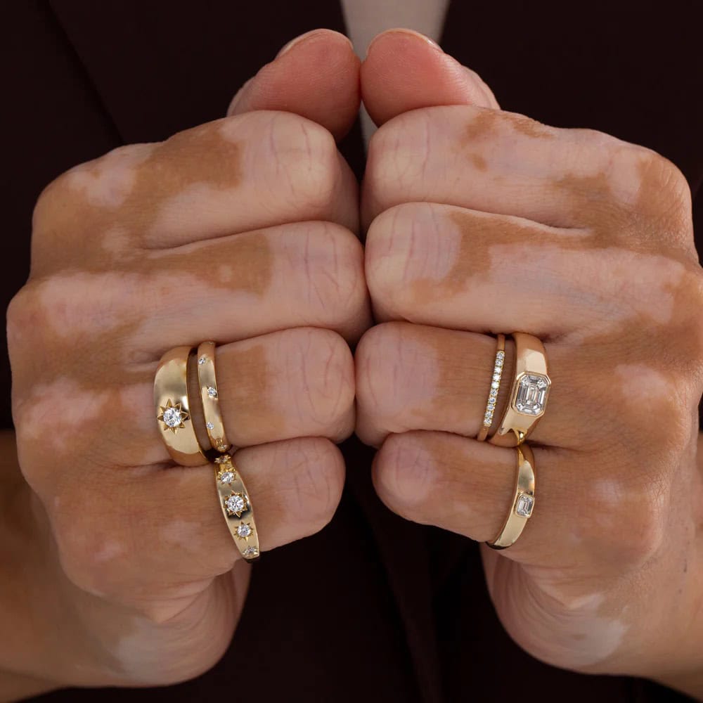 BP008 The Billionaire Old Money Diamond Signet Ring – Heavy Gold Round / Asscher — product photo 6 of 6