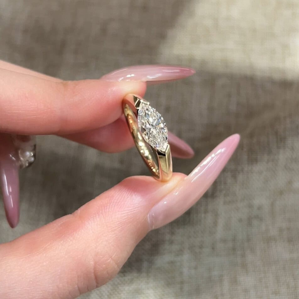 BP001 Minimalist Marquise Lab-Grown Diamond Pinky Ring — product photo 4 of 6