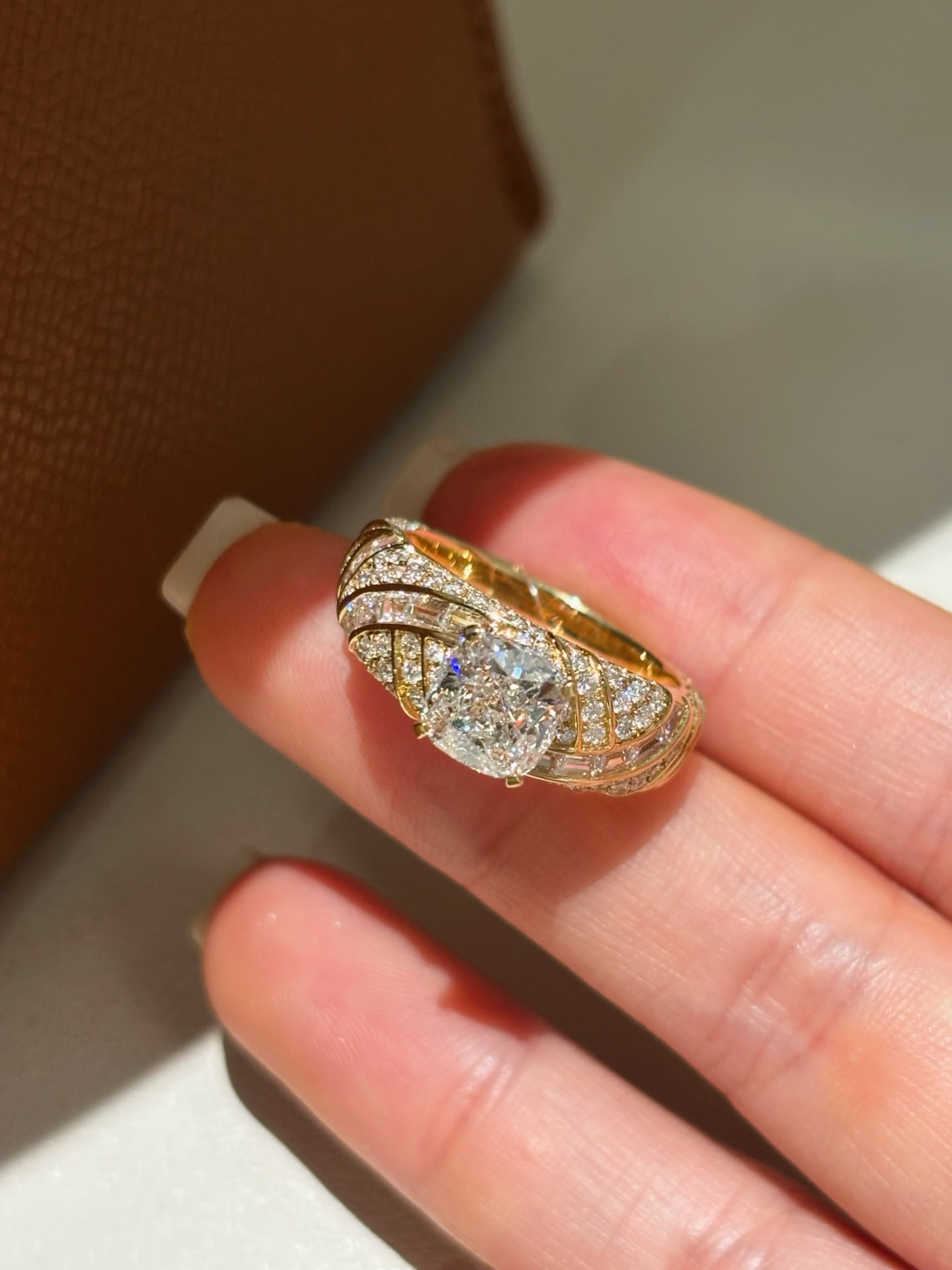 Seraphina 1.5ct Cushion Lab Diamond Twisted Wing Ring — product photo 6 of 6