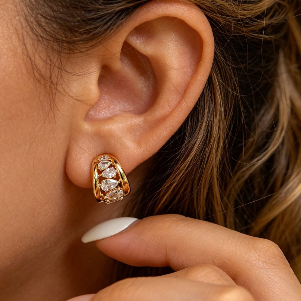 Seraphina Lab-Grown Diamond Hoop Earrings | Gradient Teardrop Cut — product photo 5 of 6
